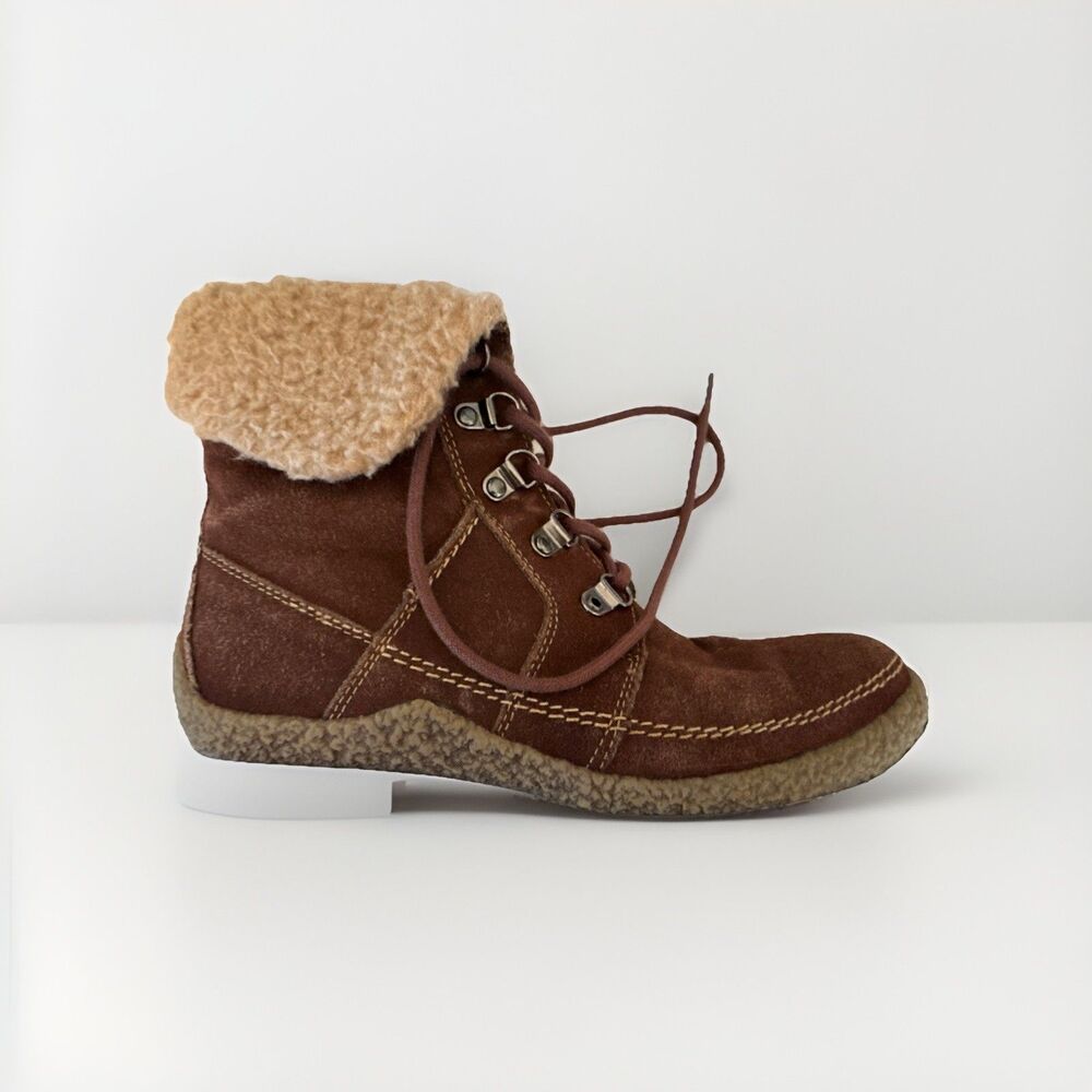 Spring Step Biel Brown Boots Women's Size 37, Lace Up Suede